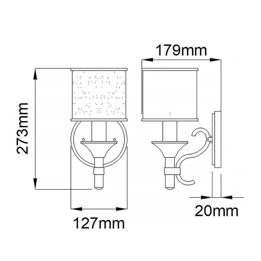 Elstead KL-LACEY1-MB - Aplique LACEY 1xE14/60W/230V