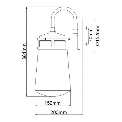 Elstead - Aplique de exterior LYNDON 1xE27/100W/230V IP44