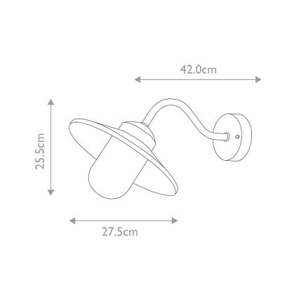 Elstead - Aplique de pared exterior KLAMPENBORG 1xE27/60W/230V IP44 cromo mate