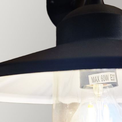 Elstead - Luminaria exterior KLAMPENBORG 1xE27/60W/230V IP44 negra