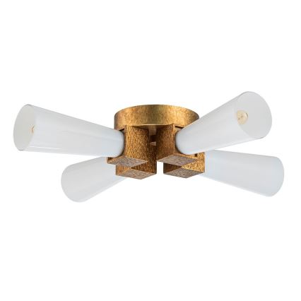Elstead - Lámpara de techo con varilla KRISTY 4xE27/40W/230V en acabado cobre