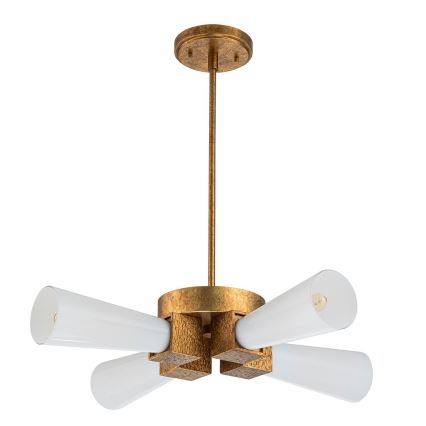 Elstead - Lámpara de techo con varilla KRISTY 4xE27/40W/230V en acabado cobre