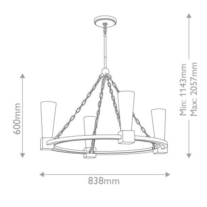 Elstead - Lámpara de techo con varilla KRISTY 4xE27/40W/230V acabado en cobre