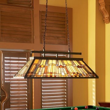 Elstead - Lámpara colgante con cadena Tiffany INGLENOOK 3xE27/100W/230V