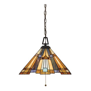 Elstead - Lámpara colgante con cadena Tiffany INGLENOOK 3xE27/60W/230V