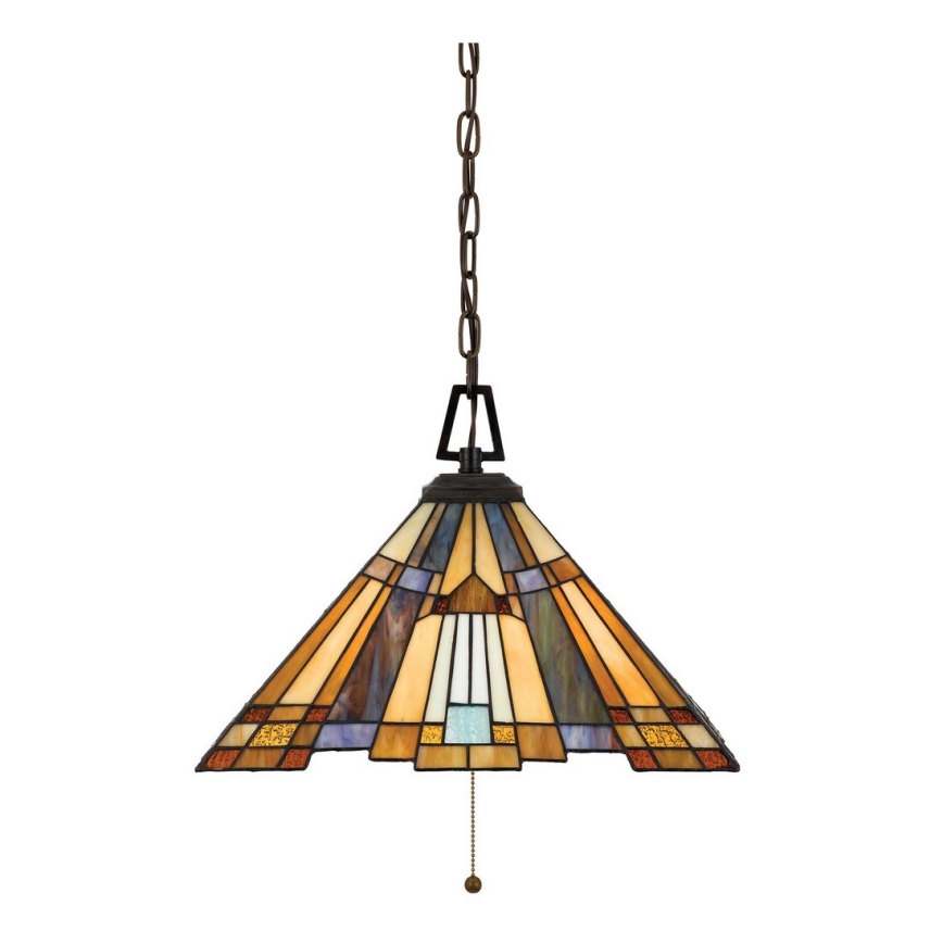 Elstead - Lámpara colgante con cadena Tiffany INGLENOOK 3xE27/60W/230V
