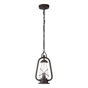 Elstead - Lámpara colgante de exterior con cadena MINERS 1xE27/60W/230V IP44 bronce