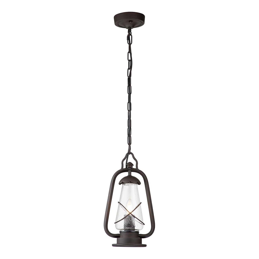 Elstead - Lámpara colgante de exterior con cadena MINERS 1xE27/60W/230V IP44 bronce