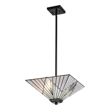 Elstead - Lámpara colgante de varilla estilo Tiffany ALDERLEY 2xE27/60W/230V
