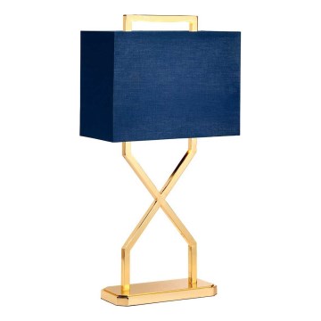 Elstead - Lámpara de mesa CROSS 1xE27/60W/230V dorado/azul