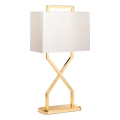 Elstead - Lámpara de mesa CROSS 1xE27/60W/230V dorado/blanco
