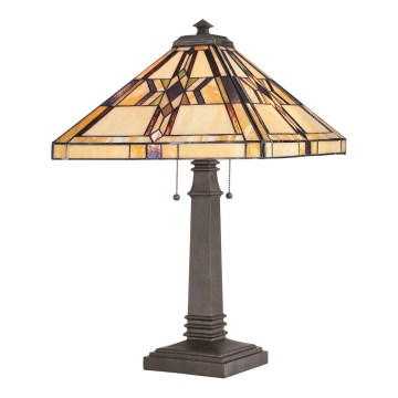 Elstead - Lámpara de mesa Tiffany FINTON 2xE27/60W/230V