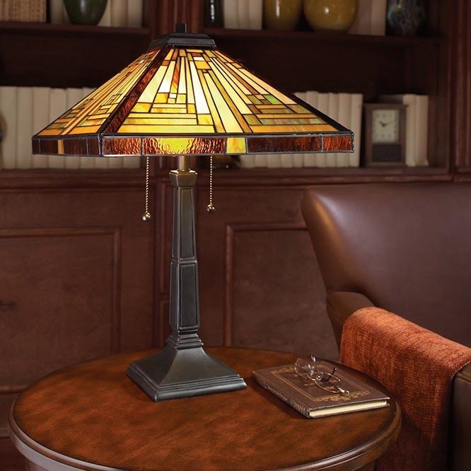 Elstead - Lámpara de mesa Tiffany STEPHEN 2xE27/60W/230V