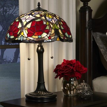 Elstead - Lámpara de sobremesa Tiffany LARISSA 2xE27/60W/230V