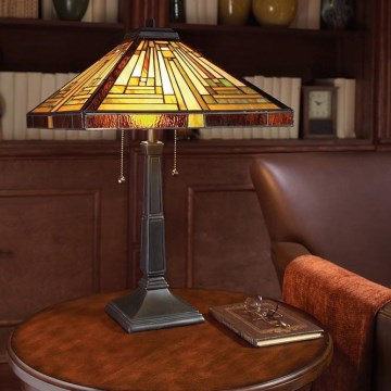 Elstead - Lámpara de sobremesa Tiffany STEPHEN 2xE27/60W/230V