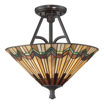 Elstead - Lámpara de techo de superficie estilo Tiffany ALCOTT 2xE27/60W/230V