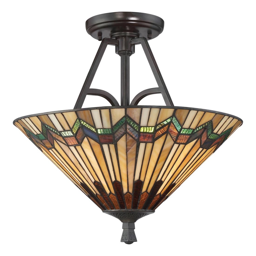 Elstead - Lámpara de techo de superficie estilo Tiffany ALCOTT 2xE27/60W/230V