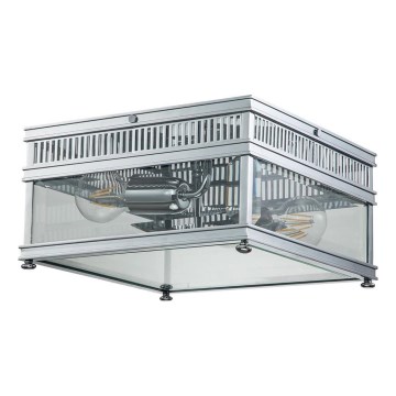 Elstead - Lámpara de techo para exterior HOLBORN 2xE27/60W/230V IP44 acabado en cromo brillante