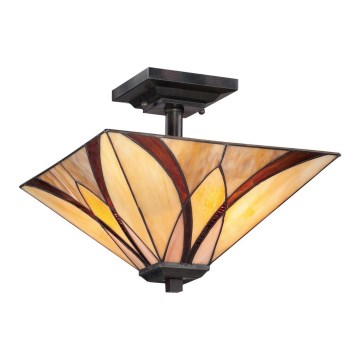 Elstead - Lámpara de techo Tiffany ASHEVILLE 2xE27/100W/230V