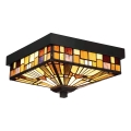 Elstead - Luminaria de techo exterior Tiffany INGLENOOK 2xE27/60W/230V IP44