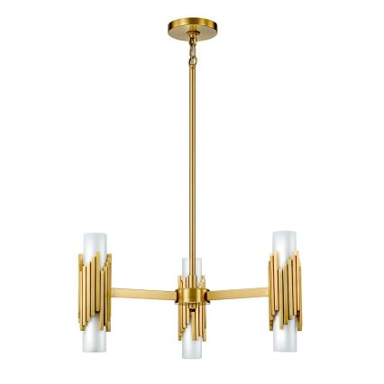 Elstead - Lámpara colgante con varilla MARVELE 6xE14/40W/230V acabado dorado
