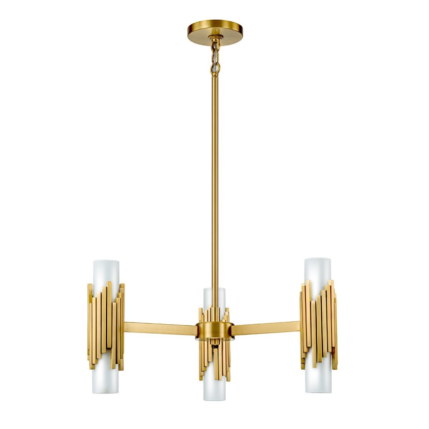 Elstead - Lámpara colgante con varilla MARVELE 6xE14/40W/230V acabado dorado