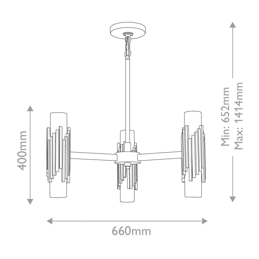 Elstead - Lámpara colgante con varilla MARVELE 6xE14/40W/230V acabado dorado