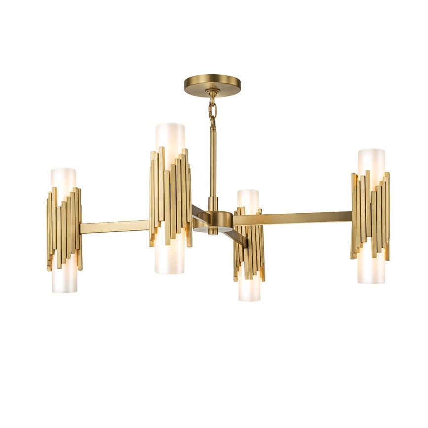 Elstead - Lámpara de techo con varilla MARVELE 8xE14/40W/230V dorada