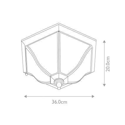 Elstead - Plafón de exterior NEW ENGLAND 2xE27/60W/230V IP44