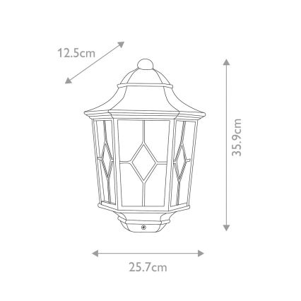Elstead NR7-2-BLK - Aplique de exterior NORFOLK 1xE27/100W/230V IP43