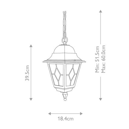 Elstead NR9-BLK - Plafón de exterior NORFOLK 1xE27/100W/230V IP43