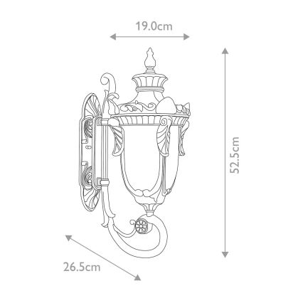 Elstead - Aplique de exterior PHILADELPHIA 1xE27/60W/230V IP44