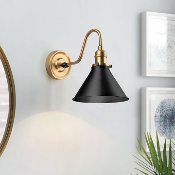 Elstead PV1-AB-MB - Aplique de pared PROVENCE 1xE27/60W/230V dorado/negro