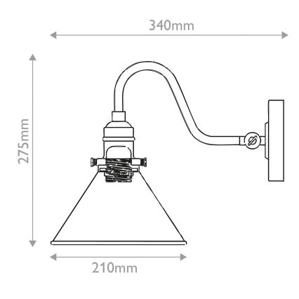 Elstead PV1-AB-MB - Aplique de pared PROVENCE 1xE27/60W/230V dorado/negro