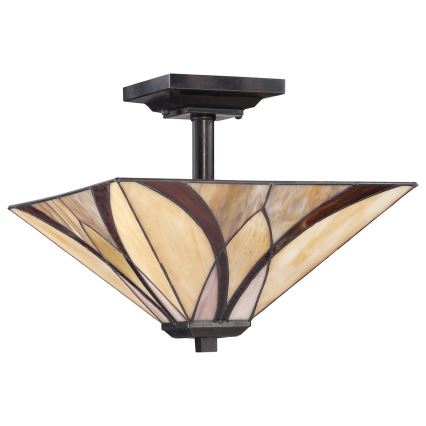 Elstead - Lámpara de techo Tiffany ASHEVILLE 2xE27/100W/230V