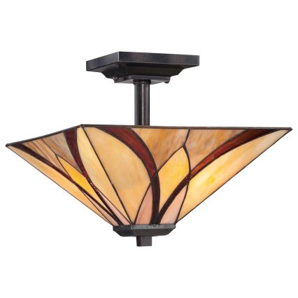 Elstead - Lámpara de techo Tiffany ASHEVILLE 2xE27/100W/230V