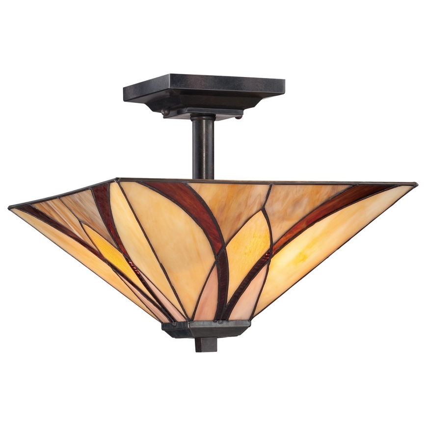Elstead - Lámpara de techo Tiffany ASHEVILLE 2xE27/100W/230V