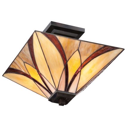 Elstead - Lámpara de techo Tiffany ASHEVILLE 2xE27/100W/230V