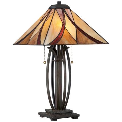 Elstead - Lámpara de sobremesa Tiffany ASHEVILLE 2xE27/60W/230V
