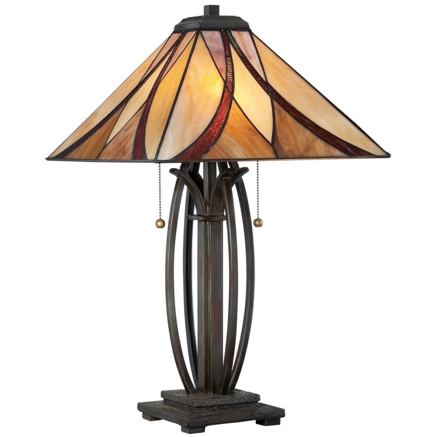 Elstead - Lámpara de sobremesa Tiffany ASHEVILLE 2xE27/60W/230V