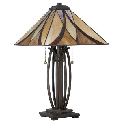 Elstead - Lámpara de sobremesa Tiffany ASHEVILLE 2xE27/60W/230V