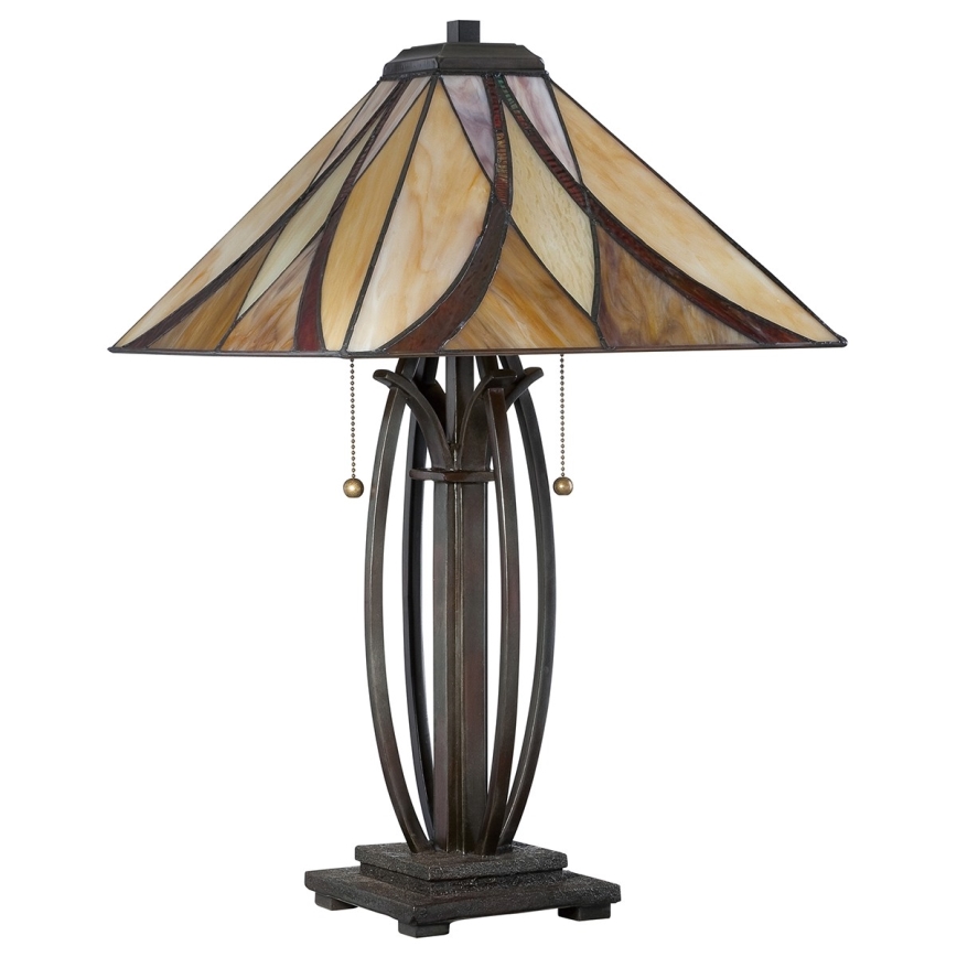 Elstead - Lámpara de sobremesa Tiffany ASHEVILLE 2xE27/60W/230V