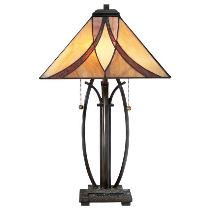 Elstead - Lámpara de sobremesa Tiffany ASHEVILLE 2xE27/60W/230V