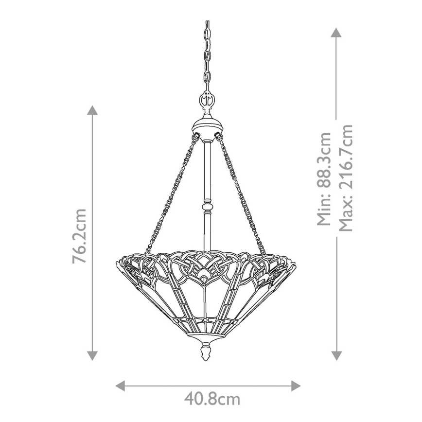 Elstead QZ-CAMBRIDGE-P - Lámpara colgante con cadena BELLE 3xE27/100W/230V