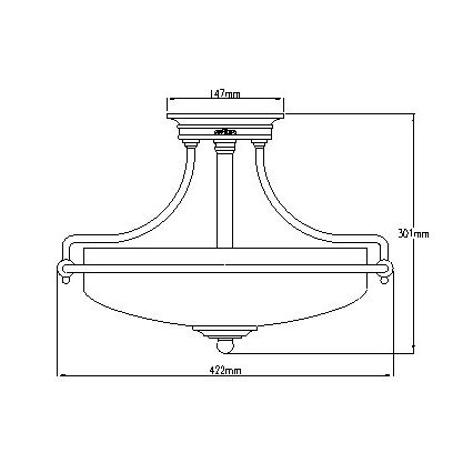 Elstead - Lámpara de techo GRIFFIN 3xE27/100W/230V cromo brillante
