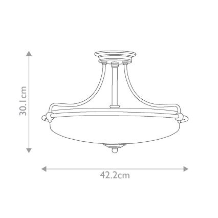Elstead - Lámpara de techo GRIFFIN 3xE27/100W/230V cromo brillante