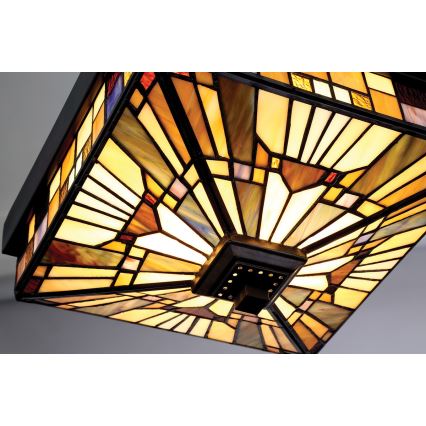 Elstead - Luminaria de techo exterior Tiffany INGLENOOK 2xE27/60W/230V IP44