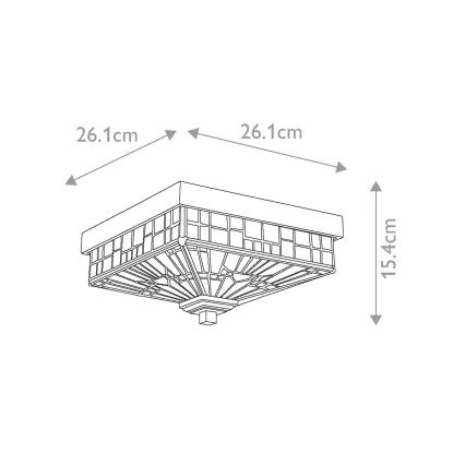 Elstead - Luminaria de techo exterior Tiffany INGLENOOK 2xE27/60W/230V IP44