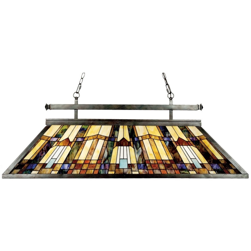 Elstead - Lámpara colgante con cadena Tiffany INGLENOOK 3xE27/100W/230V