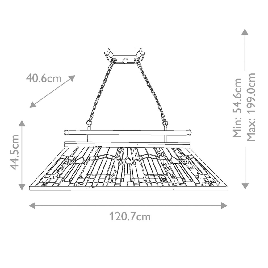 Elstead - Lámpara colgante con cadena Tiffany INGLENOOK 3xE27/100W/230V